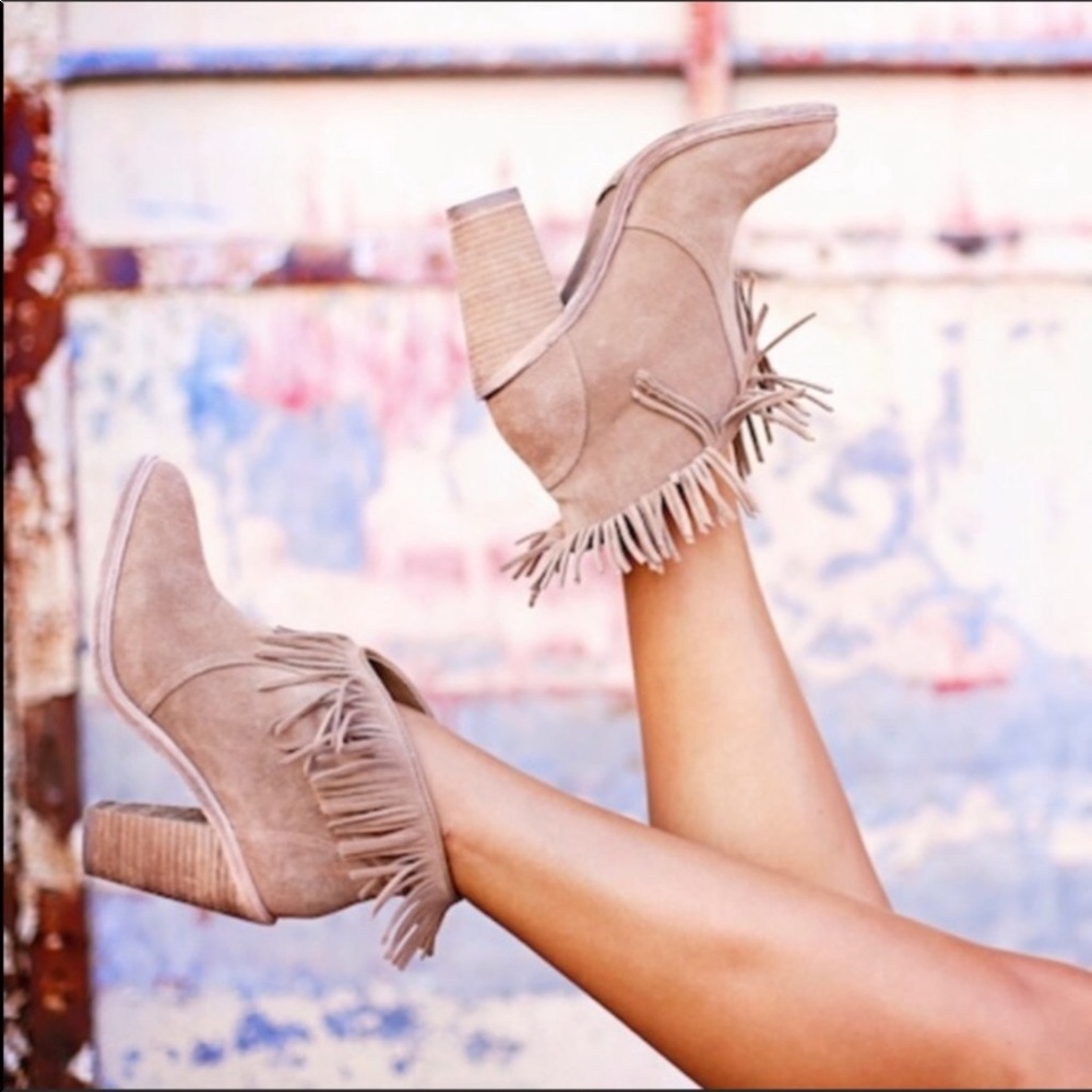 Joie Loren Fridge Ankle Suede Bootie Mousse Tan Size 39